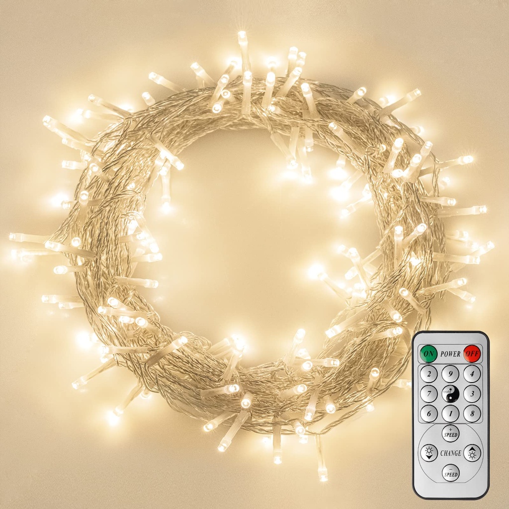 [Timer & Remote] 100 LED Outdoor Battery Fairy Lights (IP65 Waterproof, Dimmable, 8 Modes)