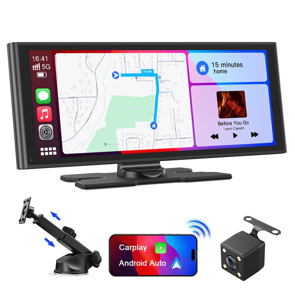 Avylet Wireless Car Play Screen for Apple Carplay & Android Auto, OTA Updates, 9.26" Portable