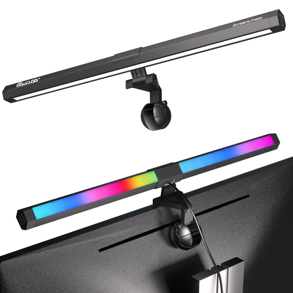 Quntis Monitor Light bar with RGB Backlight, 40cm Computer Monitor Lamp with Dimmer