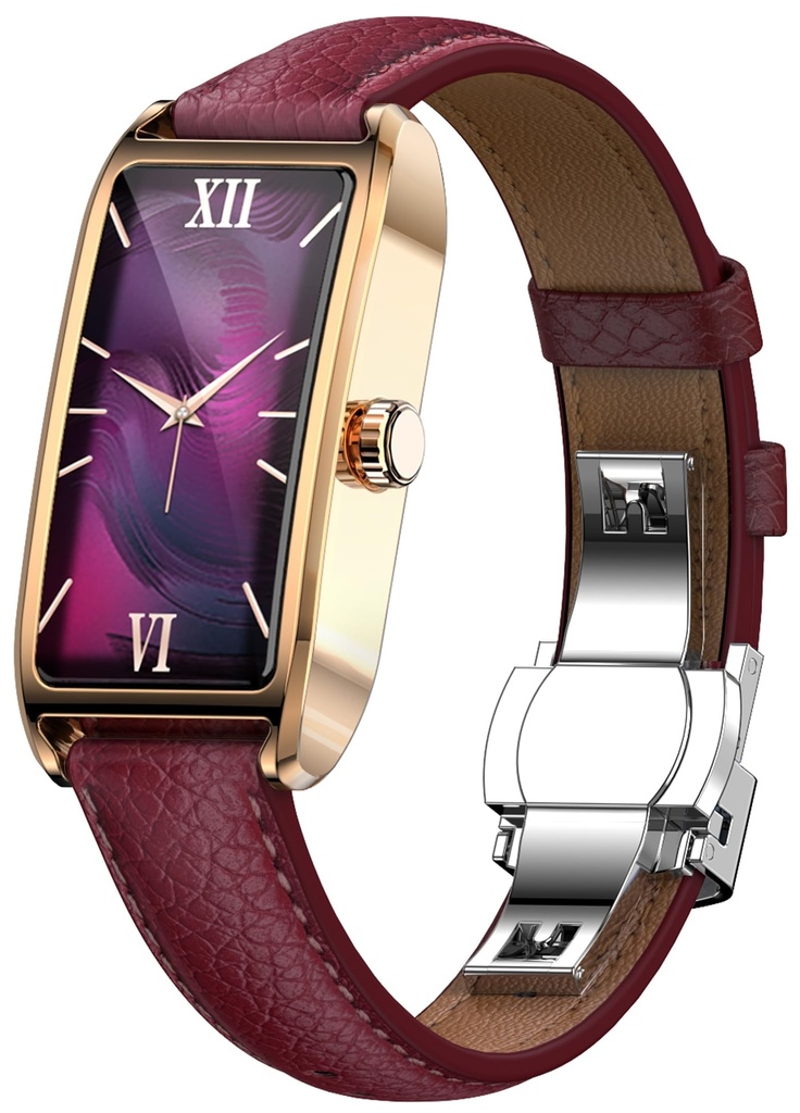Fitness Tracker for Women Ladies Fitness Watch Dressy Leather Strap Alloy Case Luxury Fashion