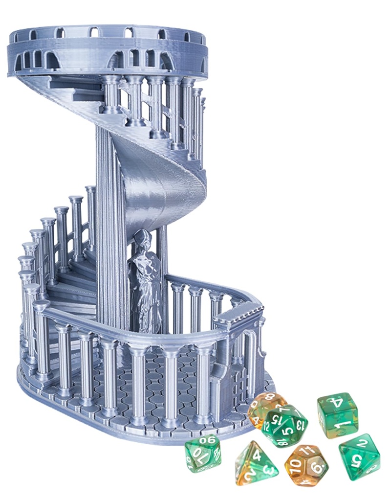 JstFrU DND Dice Tower with Tray for Role Playing Game,Dungeons and Dragons,D&D,TRPG,7 PCS D