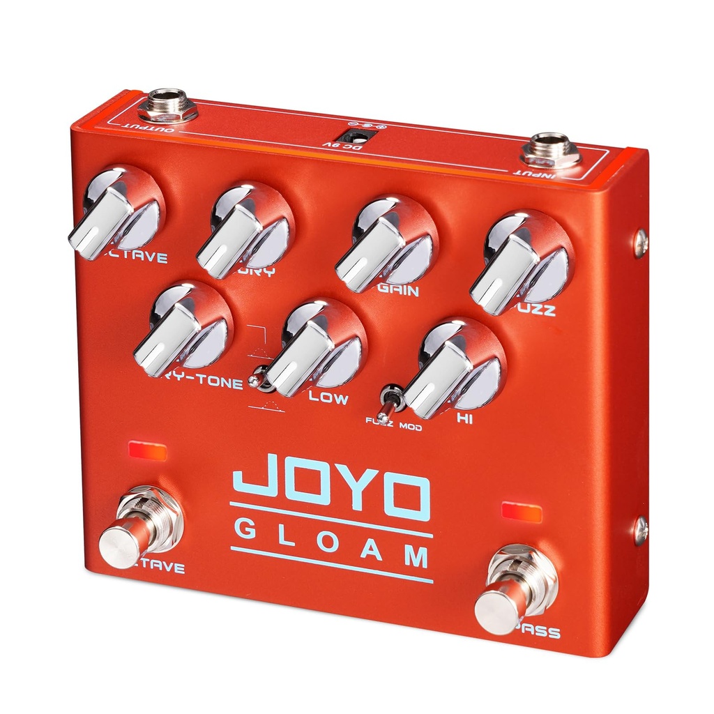 JOYO Bass Guitar Pedals Octave Fuzz Effect Pedal High Gain with Dual Independent Footswitch