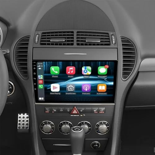 Double Din CarPlay Car Stereo Radio Compatible for SLK 2004-2011 with Car Play