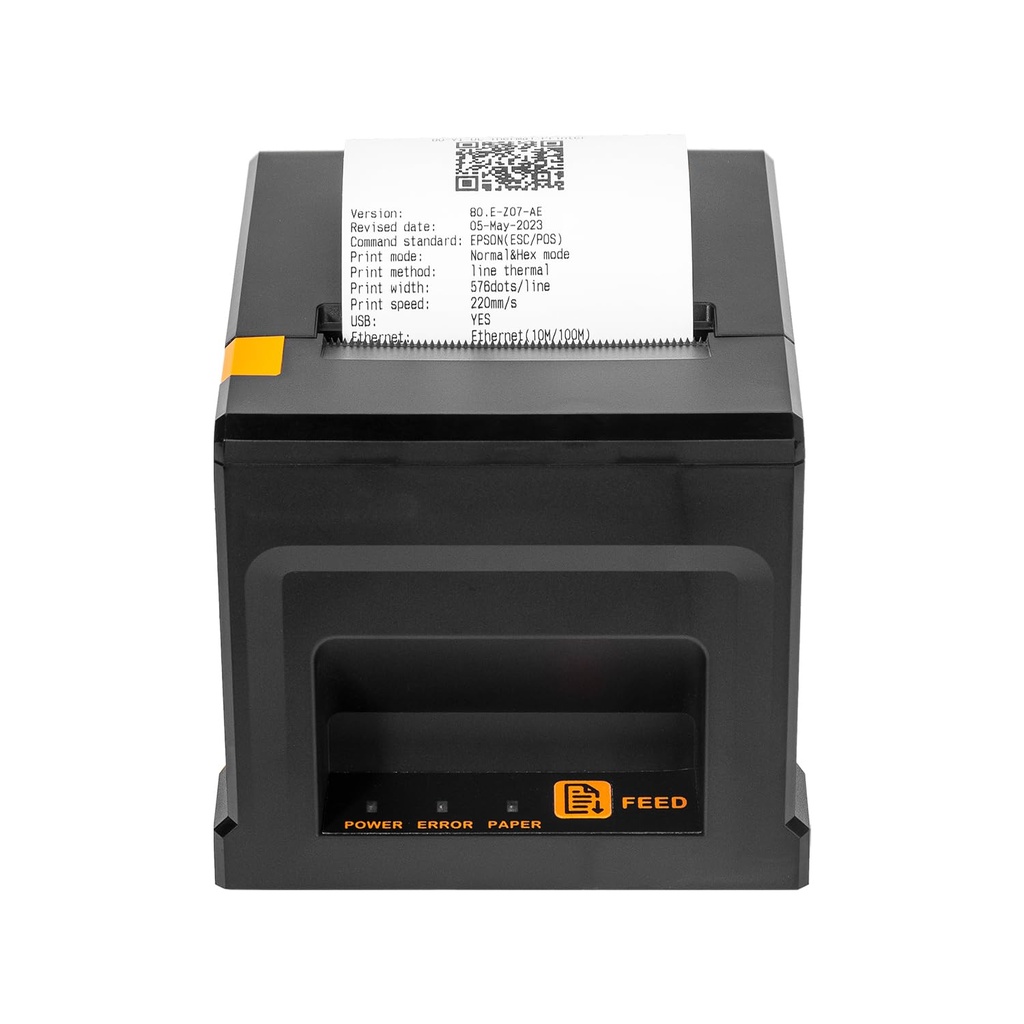 NetumScan 80mm POS Receipt Printer 300mm/s USB Thermal Receipt Printer with Auto Cutter Cash