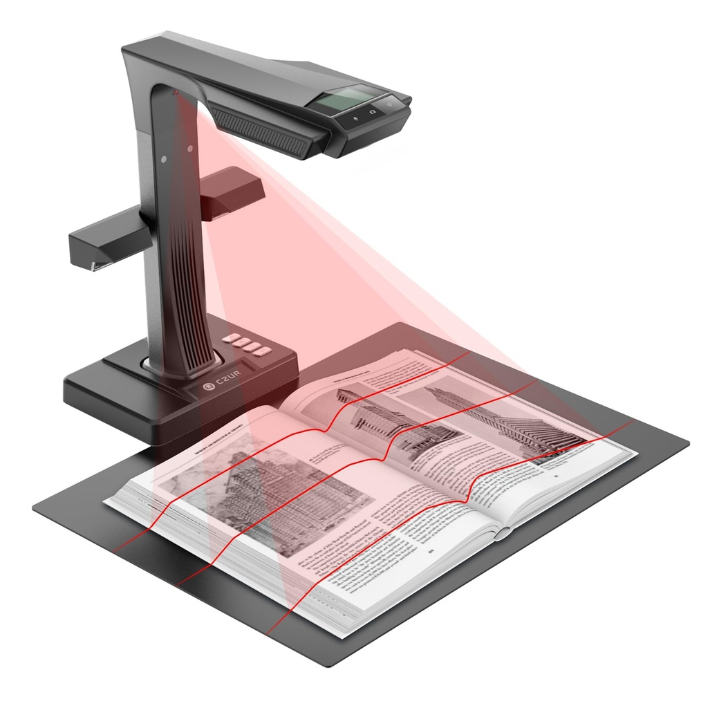 CZUR ET24 Pro Book Scanner 24 MP Professional OCR Document Scanner with Auto-Flatten, A3/A4