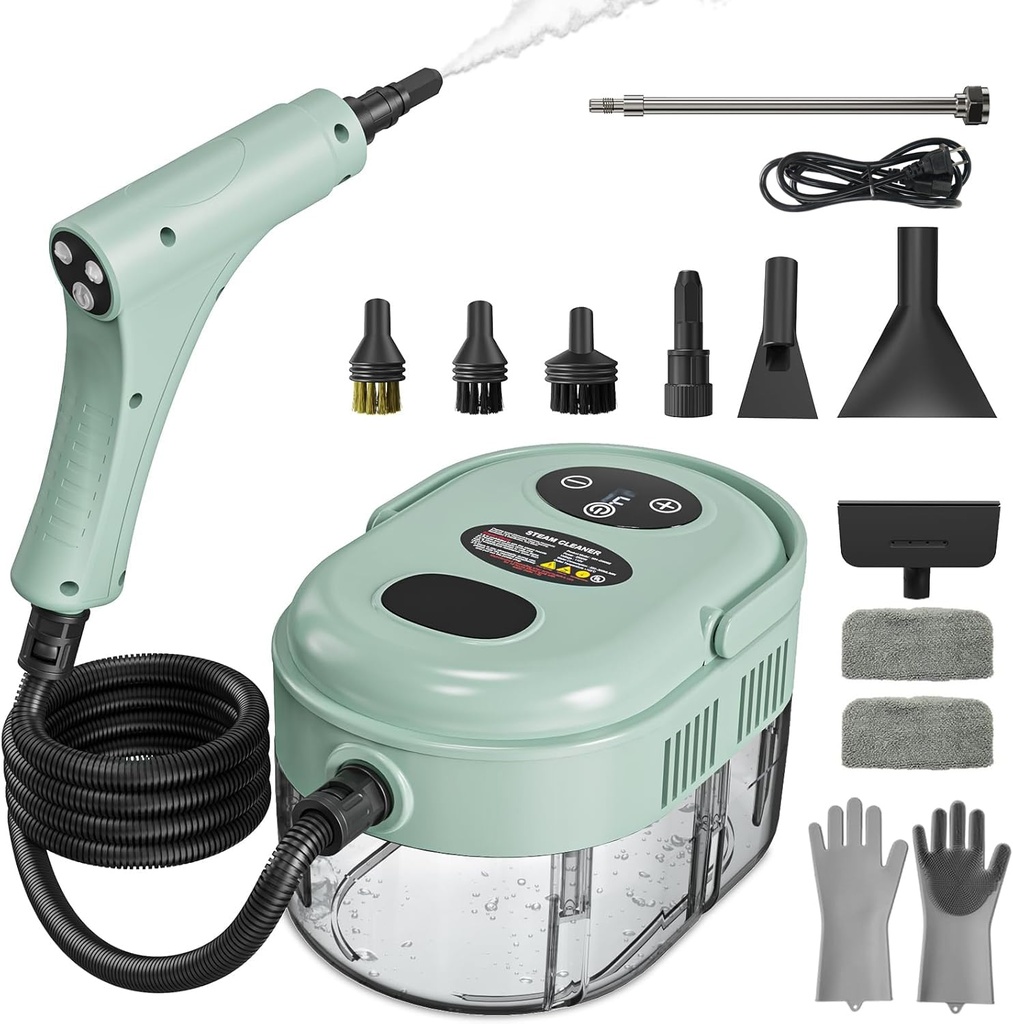 Steam Cleaner, Handheld Steam Cleaner with 6 Levels Adjustable Handle, 1.5L Water Tank, Ste