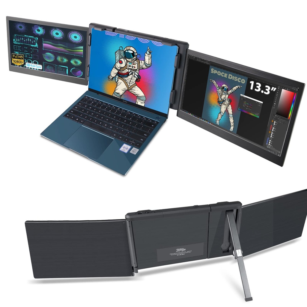 Teamgee Laptop Screen Extender, 13.3Ã¢Â€Â Full HD IPS Display, HDMI/USB-A/Type-C Plug and