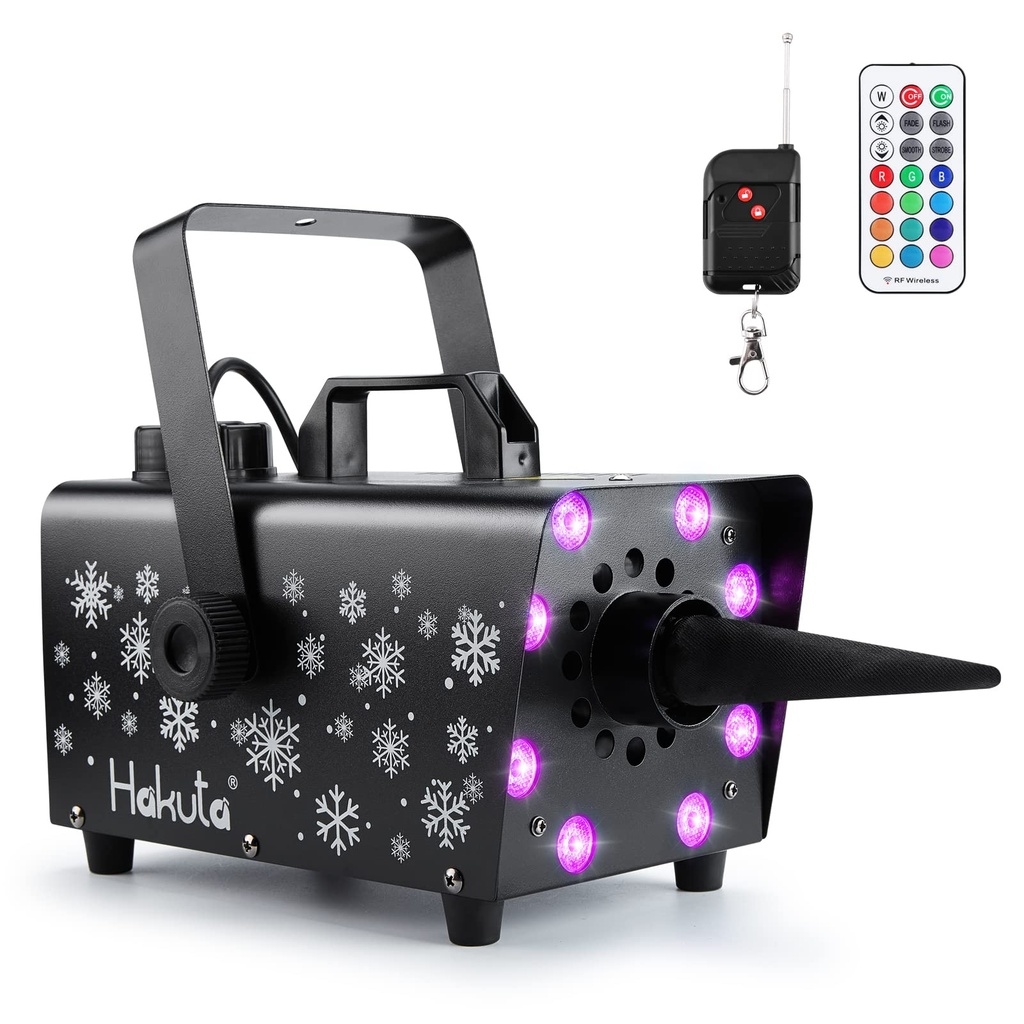 Snow Machine, Hakuta 800W Snow Machine with 8 LED RGB Lights, 13 LED Lighting Colours