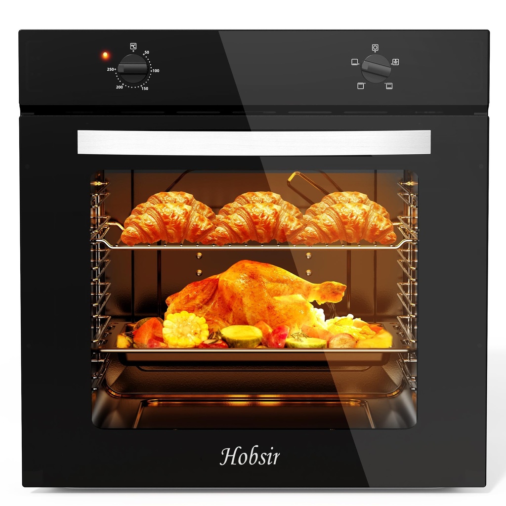 Hobsir 60cm Built-In Electric Oven with 60L Capacity & 9 Functions