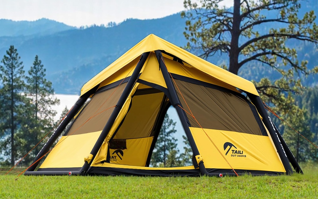 TAILI Inflatable Blow Up Tent for Camping with Hand Pump for 2/4/6/8 Person Easy Setup Outdoor