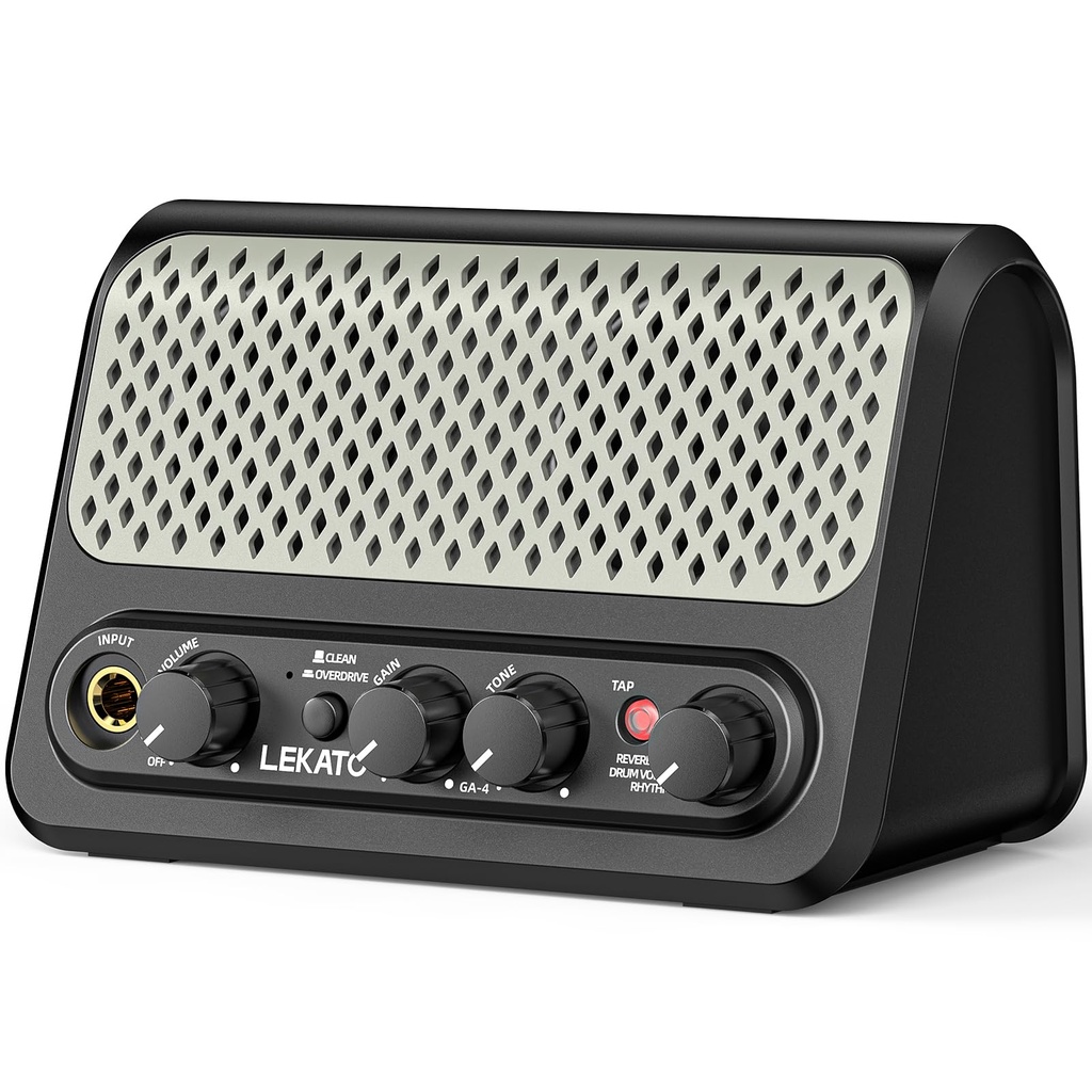 LEKATO Mini Guitar Amp with Built-in Drum Machine - 10W Portable Electric Guitar Amplifier,