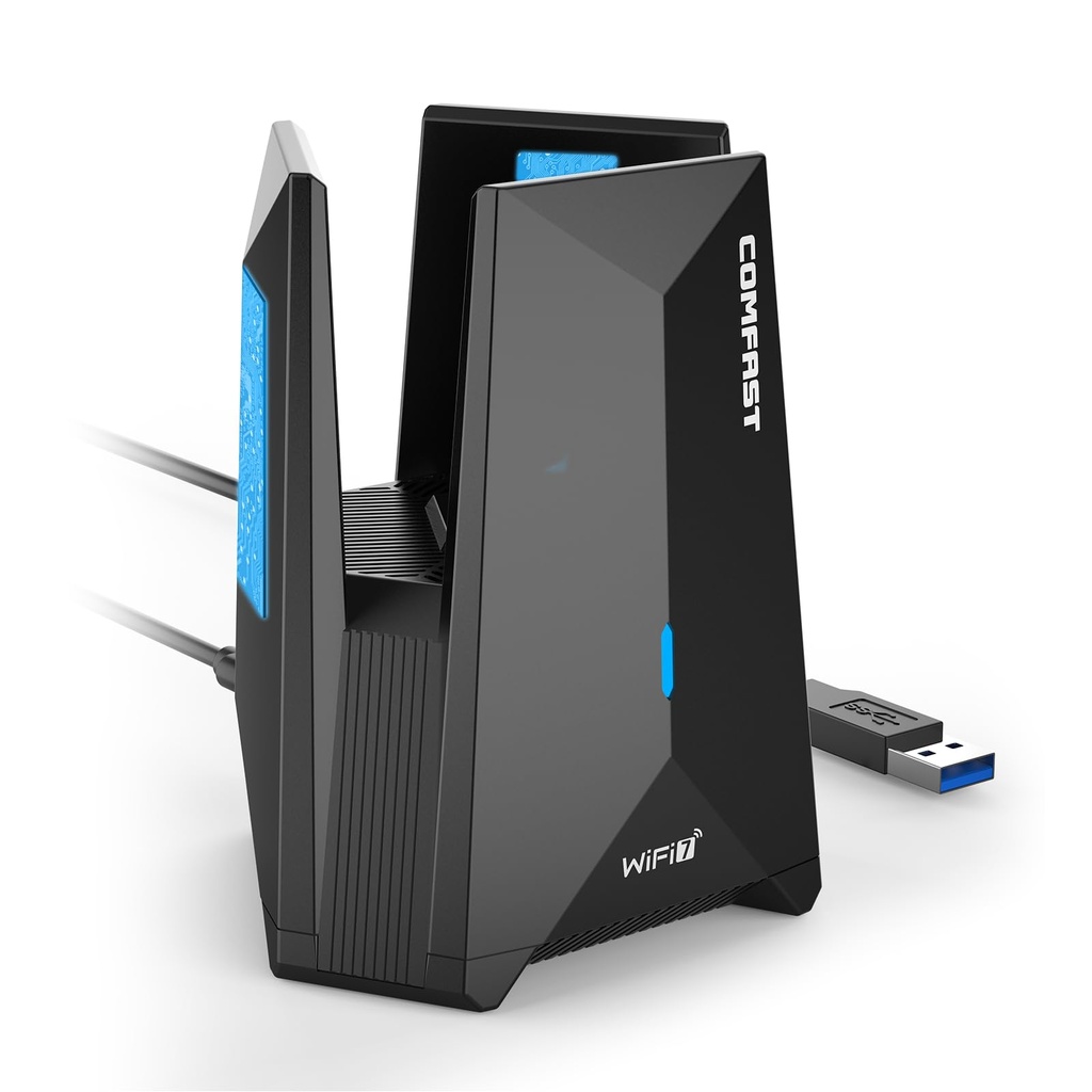 COMFAST BE6500 WiFi Dongle for PC, Tri-Band USB WiFi Adapter for PC, Build in High-Gain