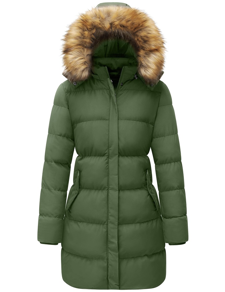 WenVen Women's Winter Warm Thicken Long Coat Warm Quilted Jacket - Size L