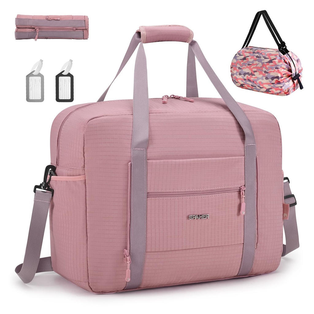 SPAHER Womens Mens Sports Gym Travel Duffle Bag, Overnight Sports Gym Bag for Women, Water R