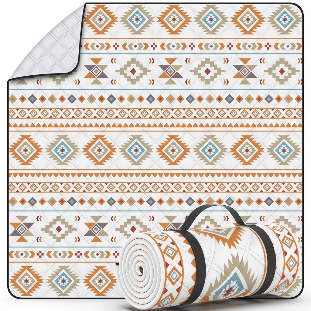 UKNOWISA 5-layer Picnic Blanket, Extra Large 200 x 200cm Waterproof Beach Picnic Rugs with