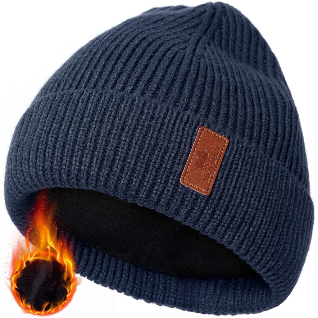 BISON DENIM Beanie for Men Women Knit Warm 