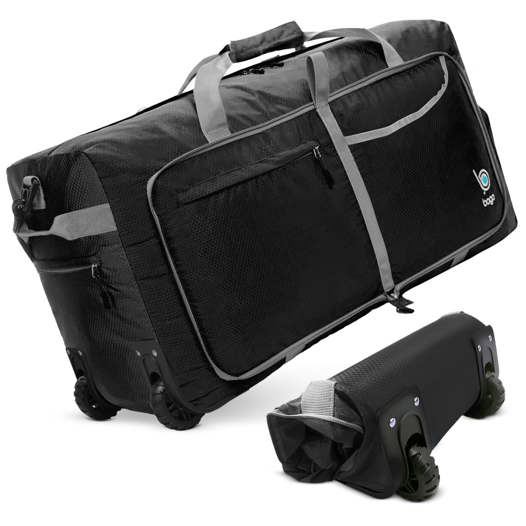 Bago Rolling Duffle Bag with Wheels - 31" 120L Foldable Weekender Bag, Waterproof Travel Du
