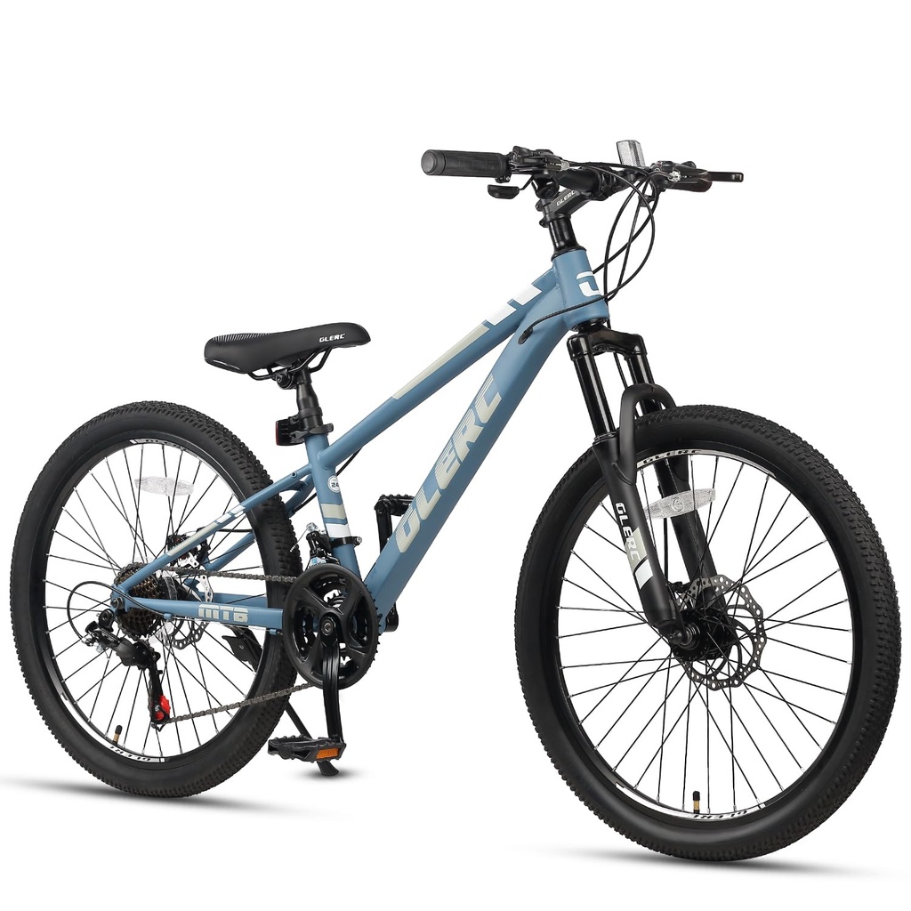 Glerc Skyline Kids Mountain Bike for Boys Girls Teenagers, 24 Inch Kids Bike,Blue