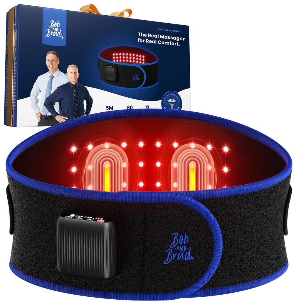 BOB AND BRAD ThermoRed Red Light Belt Heating Pad for Back, Back Massager with Heat & Infra