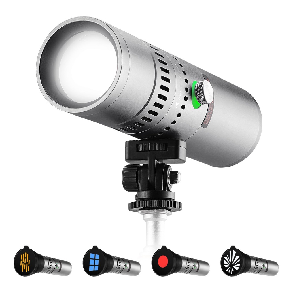 K&F CONCEPT SP25C RGB Flashlight for Photography, 4500mAh Aluminum Alloy Studio Video Light