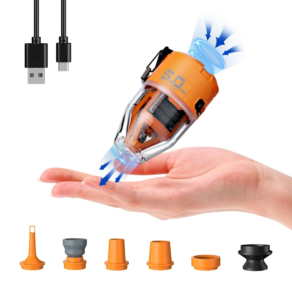 FLEXTAILGEAR Electric Pump for Inflatables, Air Pump for Mattress & Airbed, 500 L/min, 3.5kP