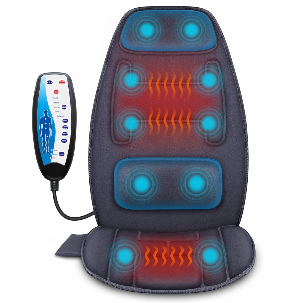 Snailax Back Massager with 2 Heat Levels, Mother's Day Gifts, Massager Chair for Back Pain