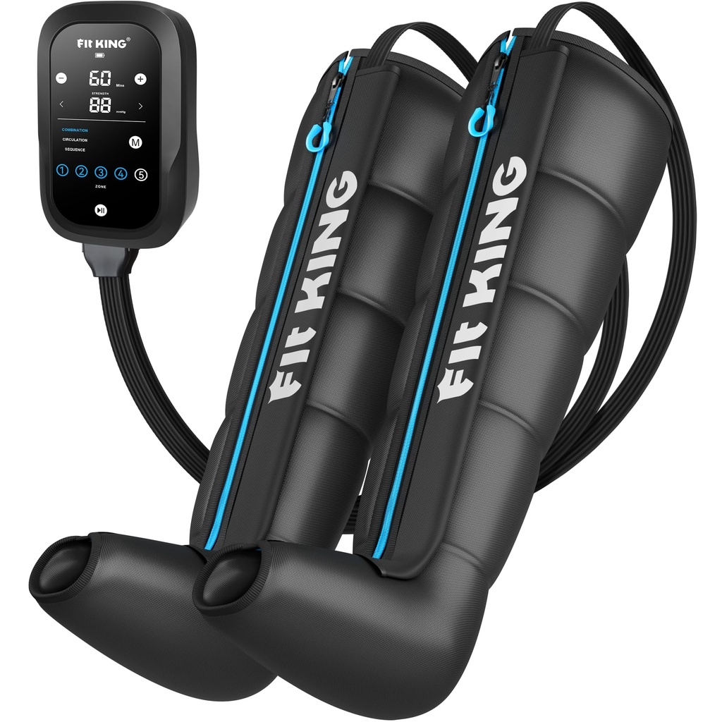 FIT KING Rechargeable Leg Massagers for Pain and Circulation, Wireless Compression Recovery