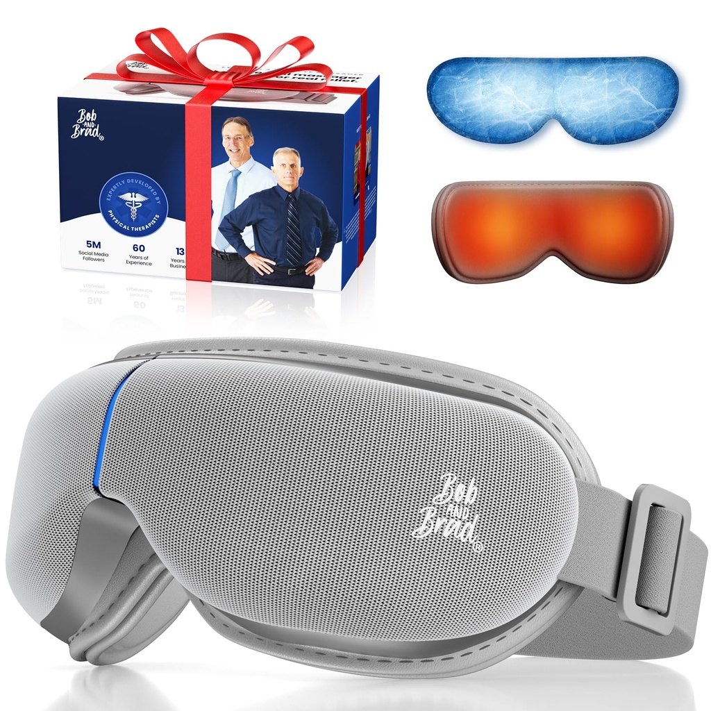 Bob and Brad Eye Massager with Heat and Cooling Gel Mask, EyeOasis 3 Elite Electric Heated