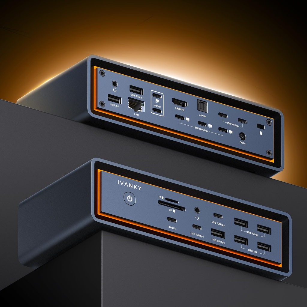 iVANKY 23-in-1 Intel Certified Thunderbolt 5 FusionDock Max 2, 120Gbps MacBook Docking Station