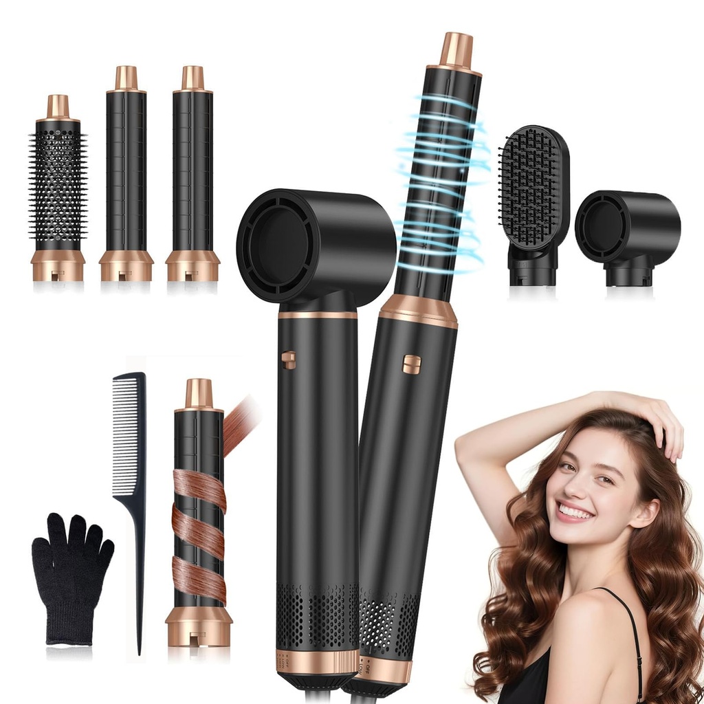 Hair Styler 5 in 1, Magic Hairstyler, 1000W Hair Dryer Brush with Curl, Straighten, Volumise