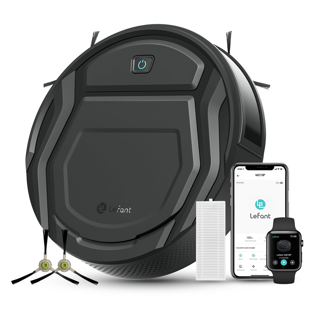 Lefant M210P Robot Vacuum Cleaner, Featured Carpet Cleaner Small Robot 7.8cm Thin 28cm DIA