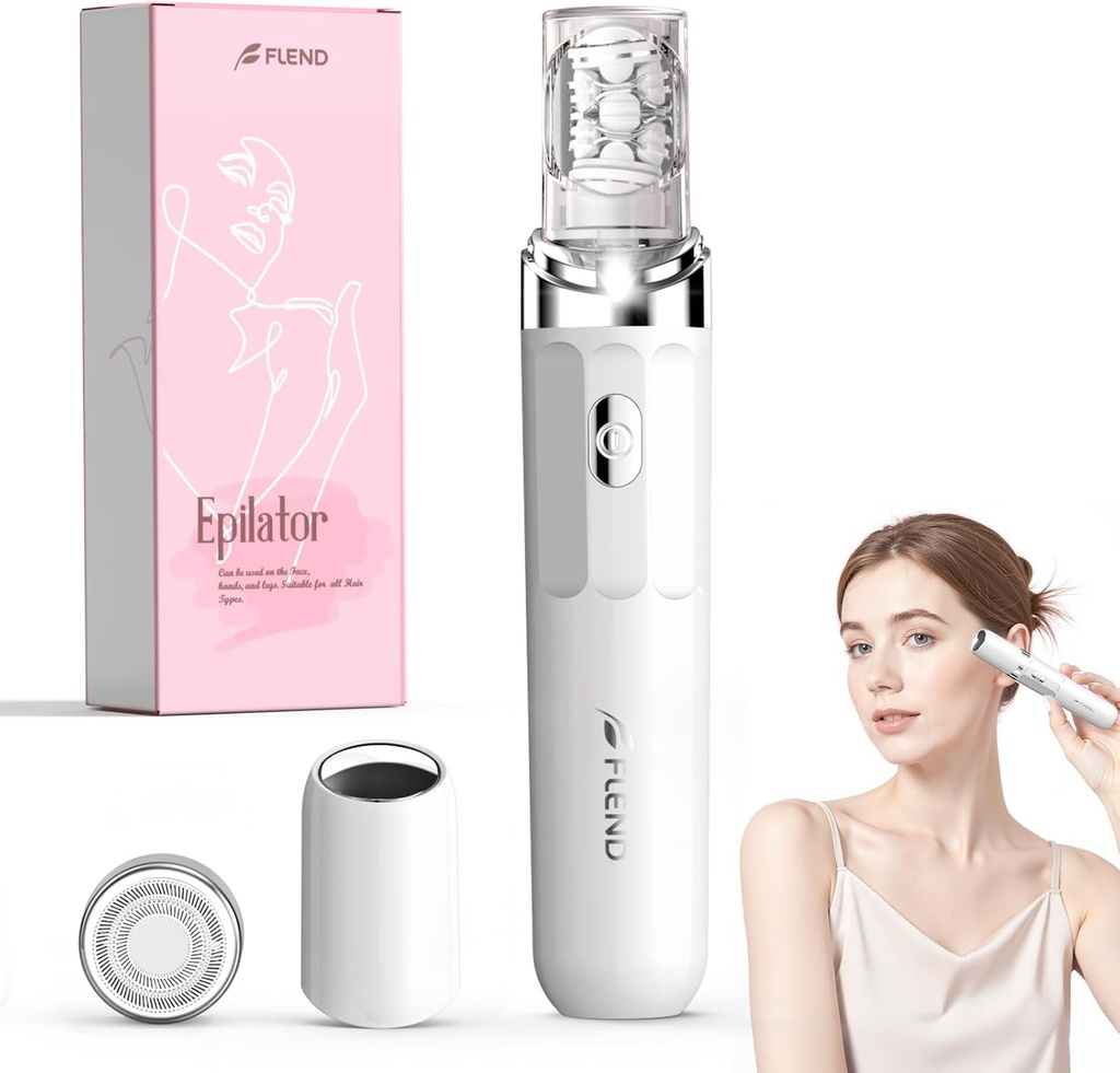 BEAUZMO 2-in-1 Ladies Epilator & Shaver, Painless Hair Remover with LED Light, USB Rechargea
