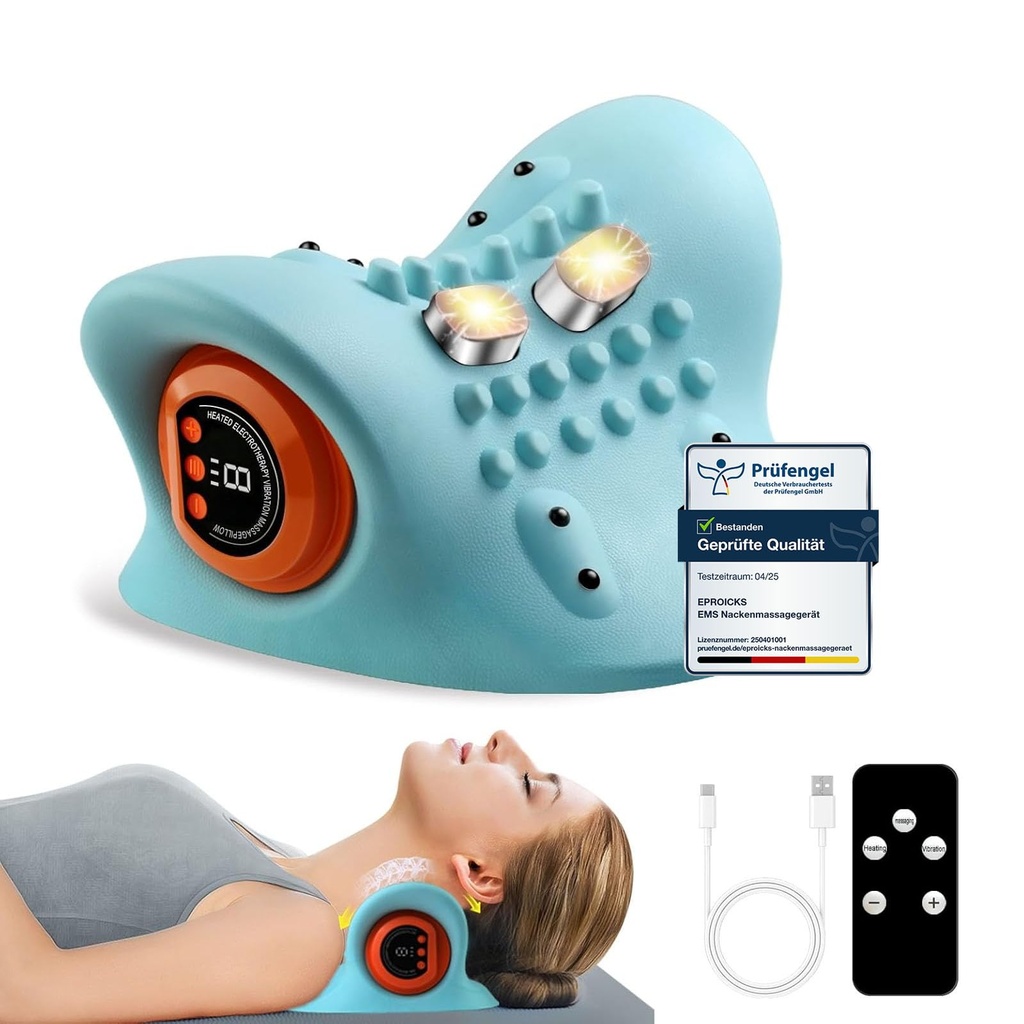 Back Shoulder and Neck Massager with Heat, EMS Back Neck Massager, Neck and Shoulder