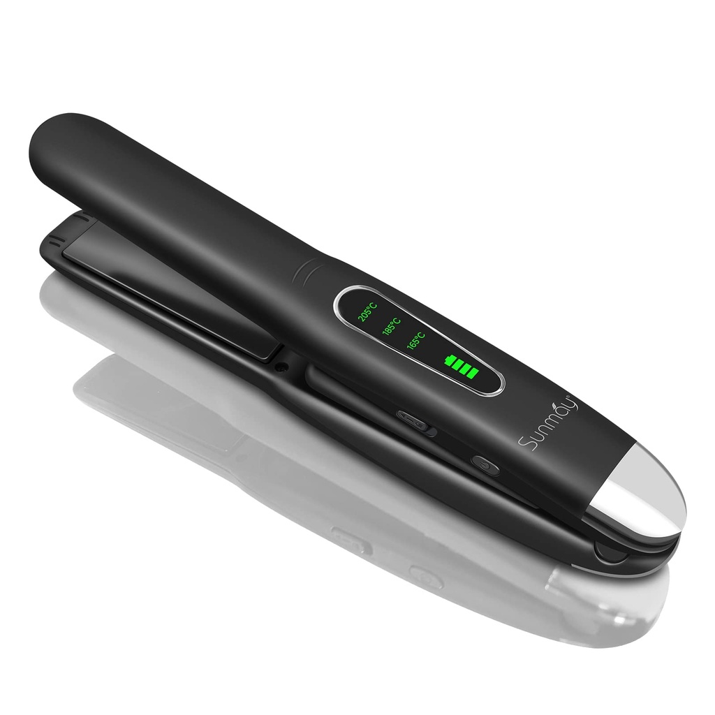 SUNMAY Voga 2 in 1 Cordless Hair Straighteners and Curler, Travel Wireless Portable USB 
