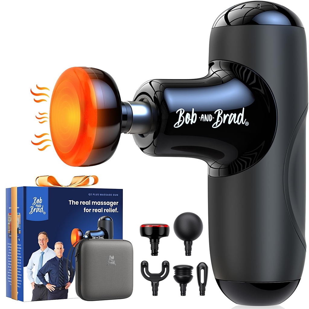 BOB AND BRAD Fathers Day Dad Gifts, Q2 Plus Massage Gun with Heat, Mini Massager Gun