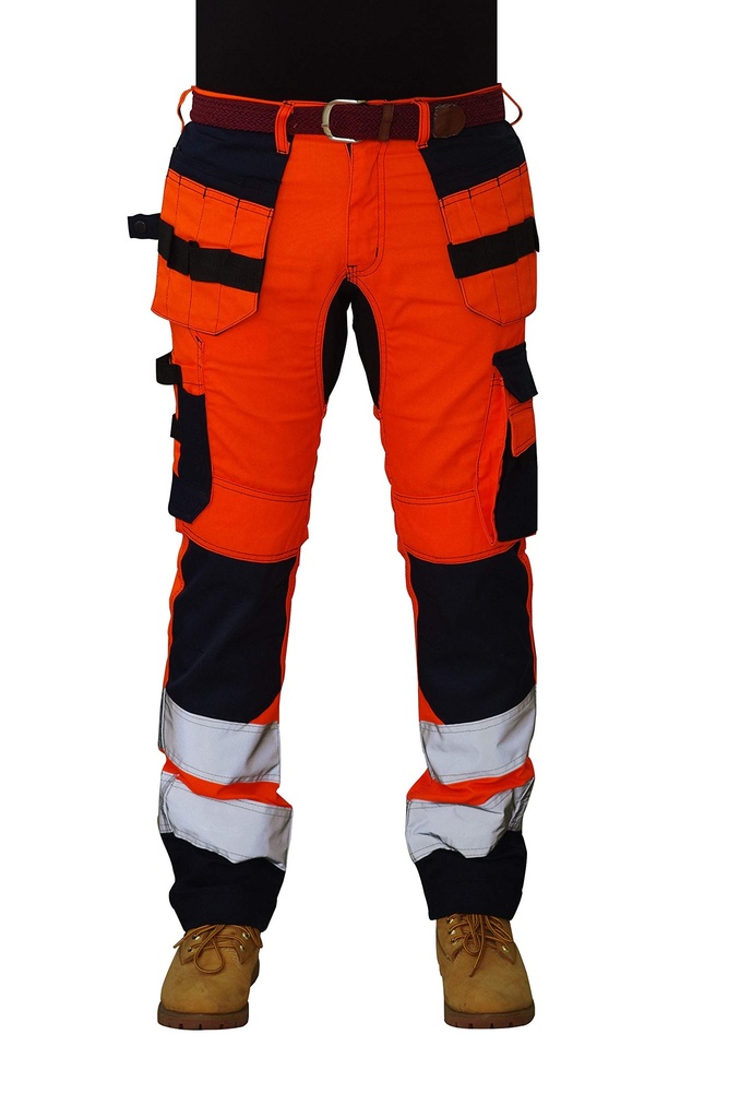 HASHOOB Mens Hi Viz Work Trousers Cargo Combat Army Trousers ARW-01 (ARW5, 34W X 34L)