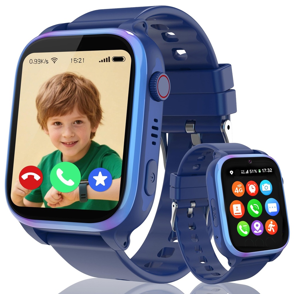 ELEJAFE 4G Kids Smart Watch Boys Girls,Smart Watch for Kids GPS Tracker with Video Call
