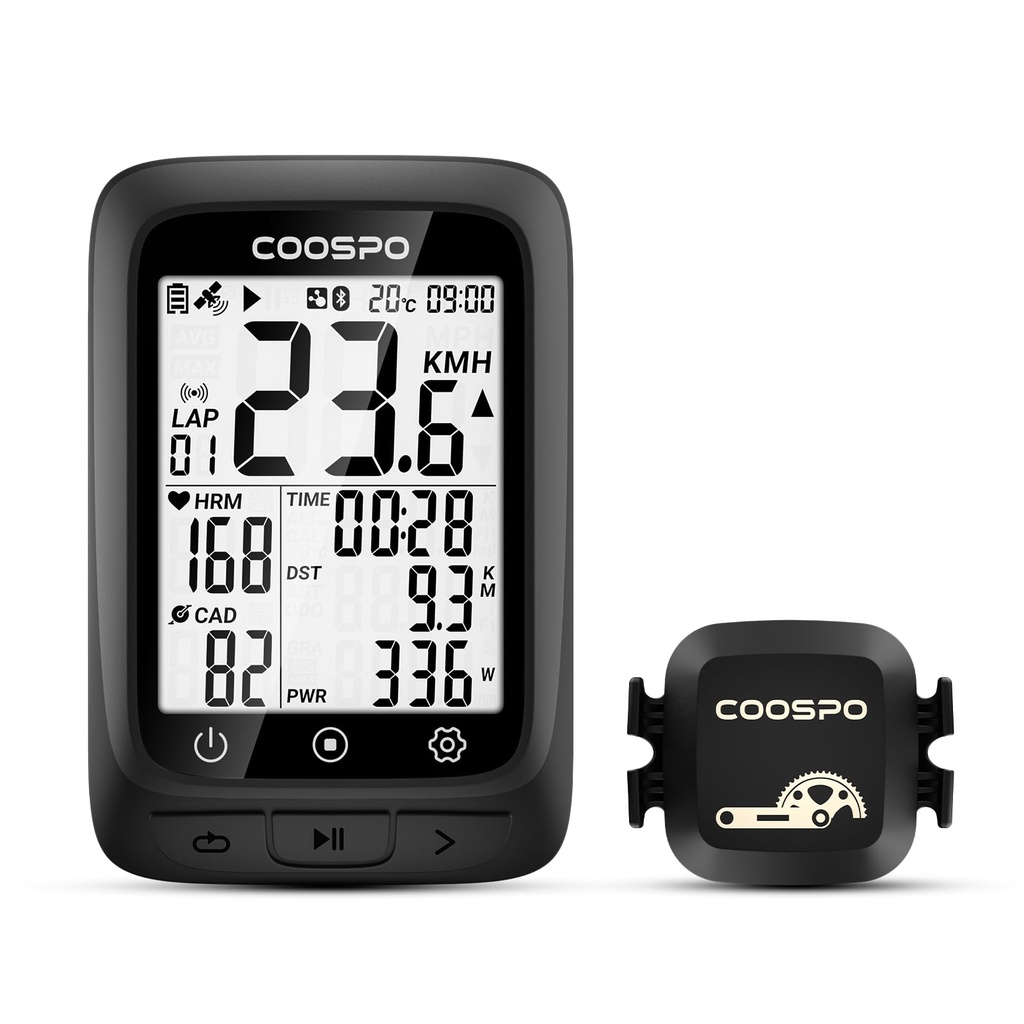 COOSPO Bike Computer GPS Wireless, ANT+ Cycling Computer GPS with Bluetooth, Multifunctional