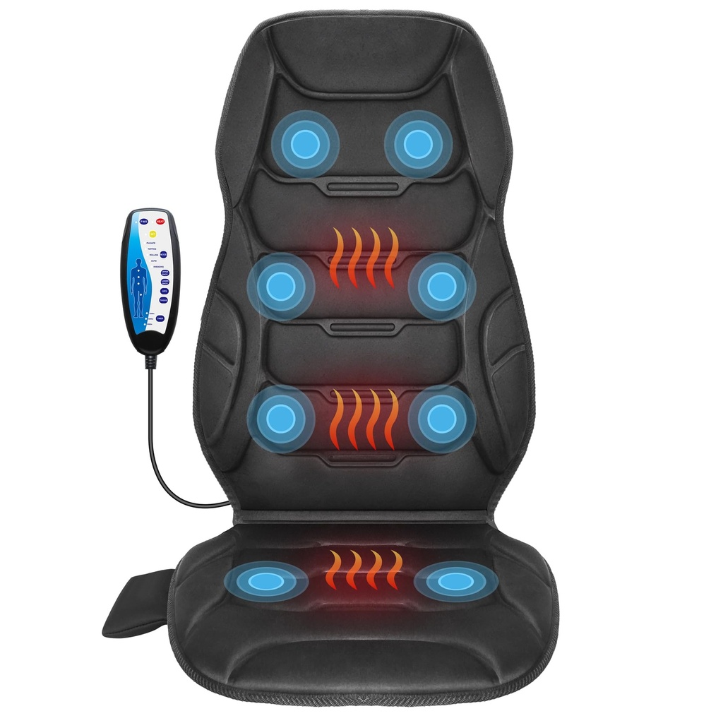 COMFIER Back Massager with Heat, Vibration Massage Cushion with 8 Massage Nodes & Modes