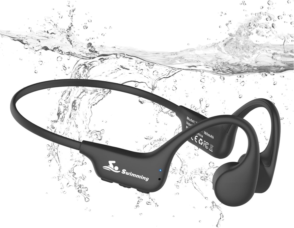 ANSTEN Swimming Headphones, IPX8 Waterproof Swimming Headphones with MP3 Player, 8GB Memory