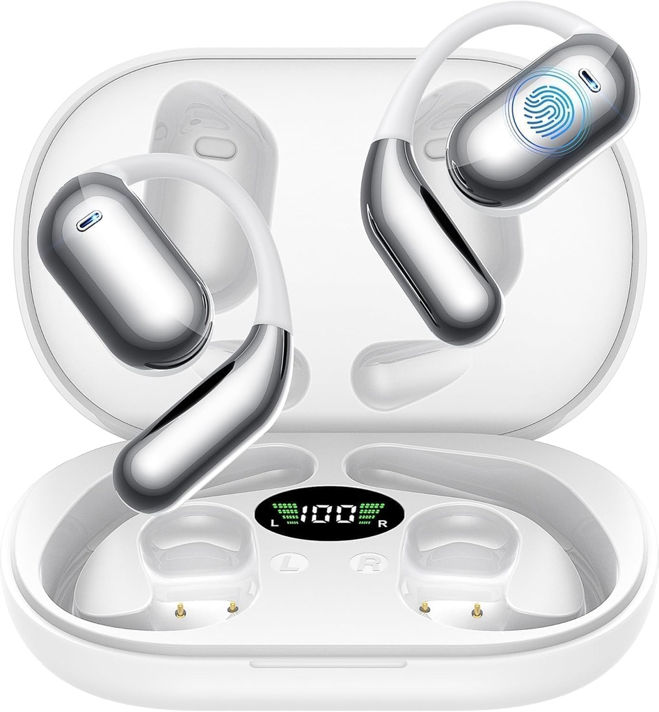 Boytond Open-Ear Wireless Bluetooth Headphones, Water and Sweat-Resistant Earphones 