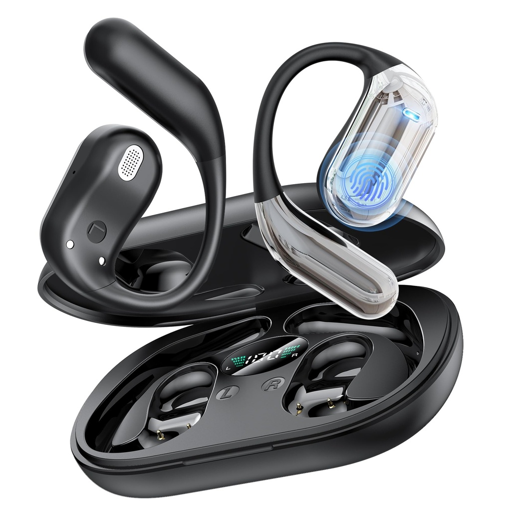 Boytond Ultra Open Ear Earbuds - Bone Conduction Headphones Wireless Bluetooth, Waterproof 
