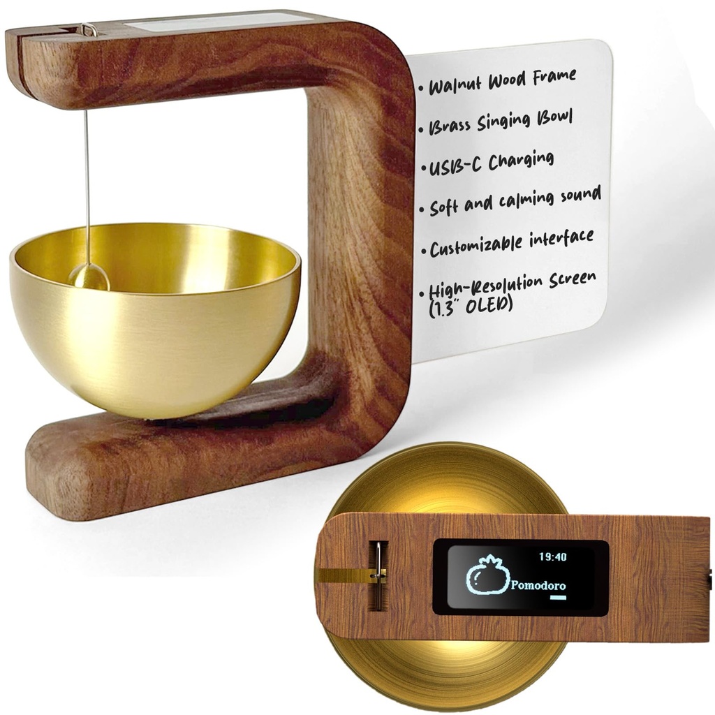 Pro Timer P2 - Elegant Wooden Pomodoro Timer - An Original Productivity Tool with Magnetic