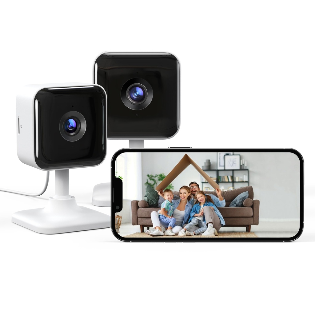 GNCC Indoor Camera 2K Security Camera 2 Packs CCTV Camera House Security, Home Security Cam