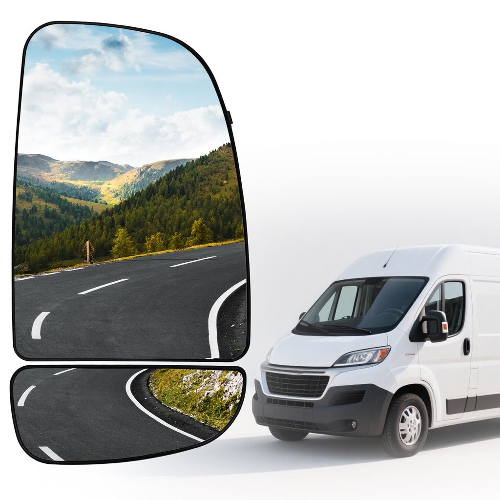 Convitex Wing Mirror Upper and Lower Glass Right Heated Replacement for Fiat Ducato, Peugeot