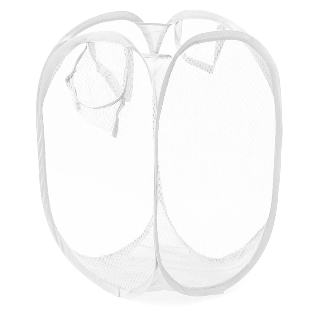 JJ PRIME - UK Foldable Pop Up Mesh Washing Laundry Basket Bag Fabric Bin Hamper Toy Tidy St
