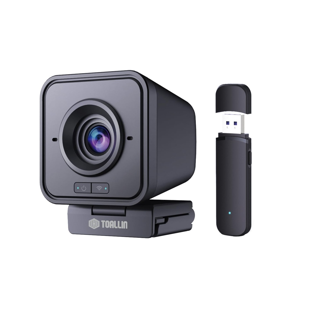 TOALLIN Wireless Webcam for PC, 1080P Full HD, Built-in Noise-Canceling Microphone, Wireles