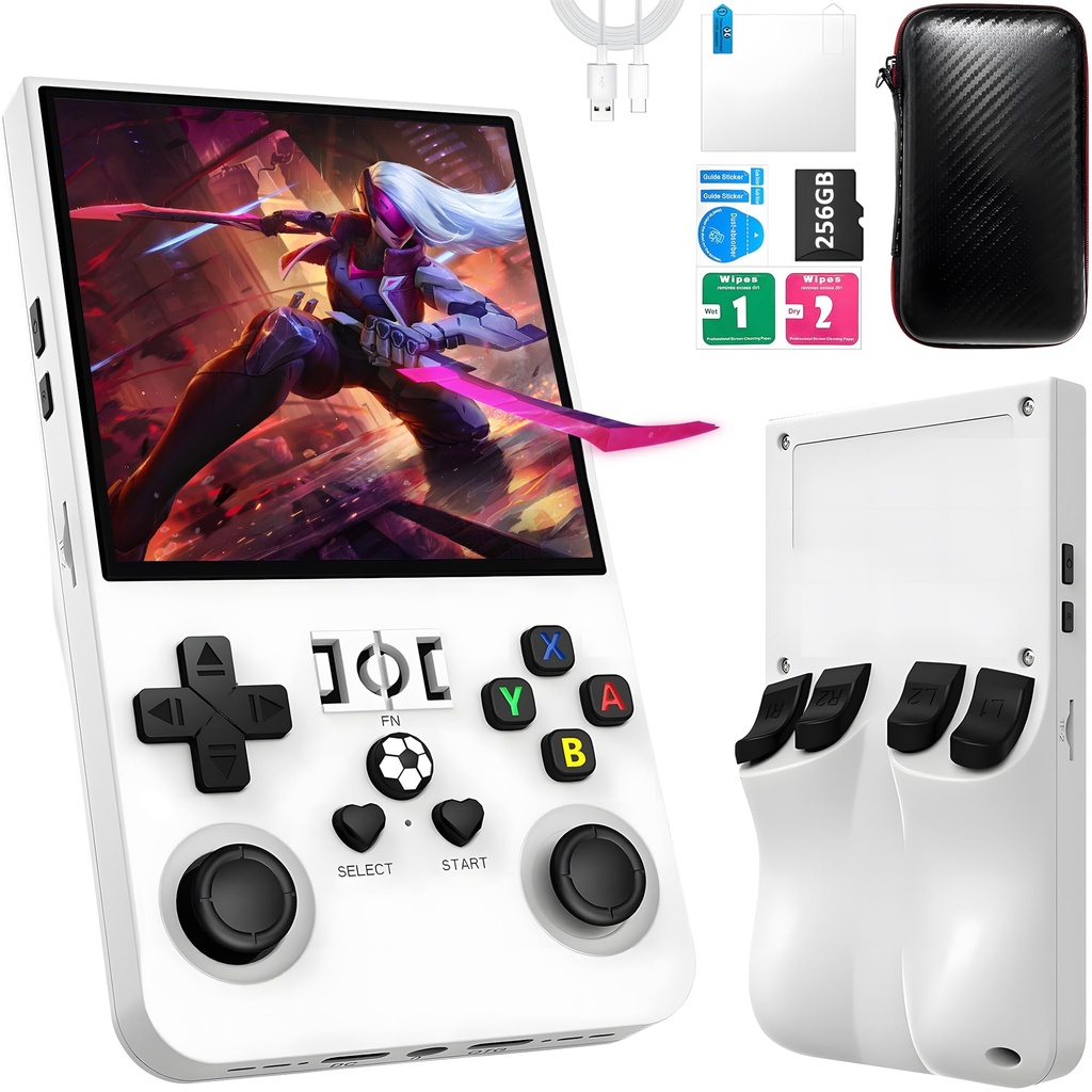 R36MAX Retro Handheld Game Console, Game Console with 256GB TF Card, 40000+ Classic Games, H