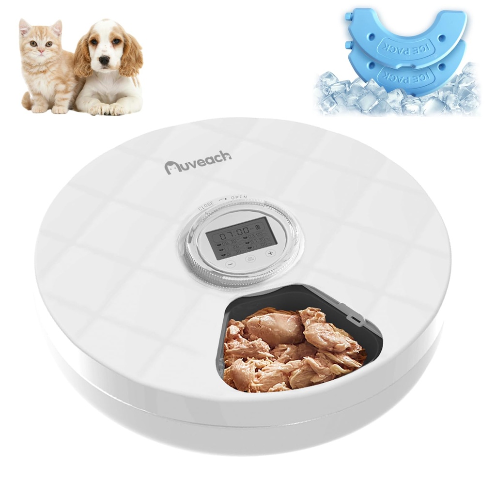 Auveach Automatic Cat feeder Wet Food with Timer Automatic Dog Cat Feeder Dispenser 