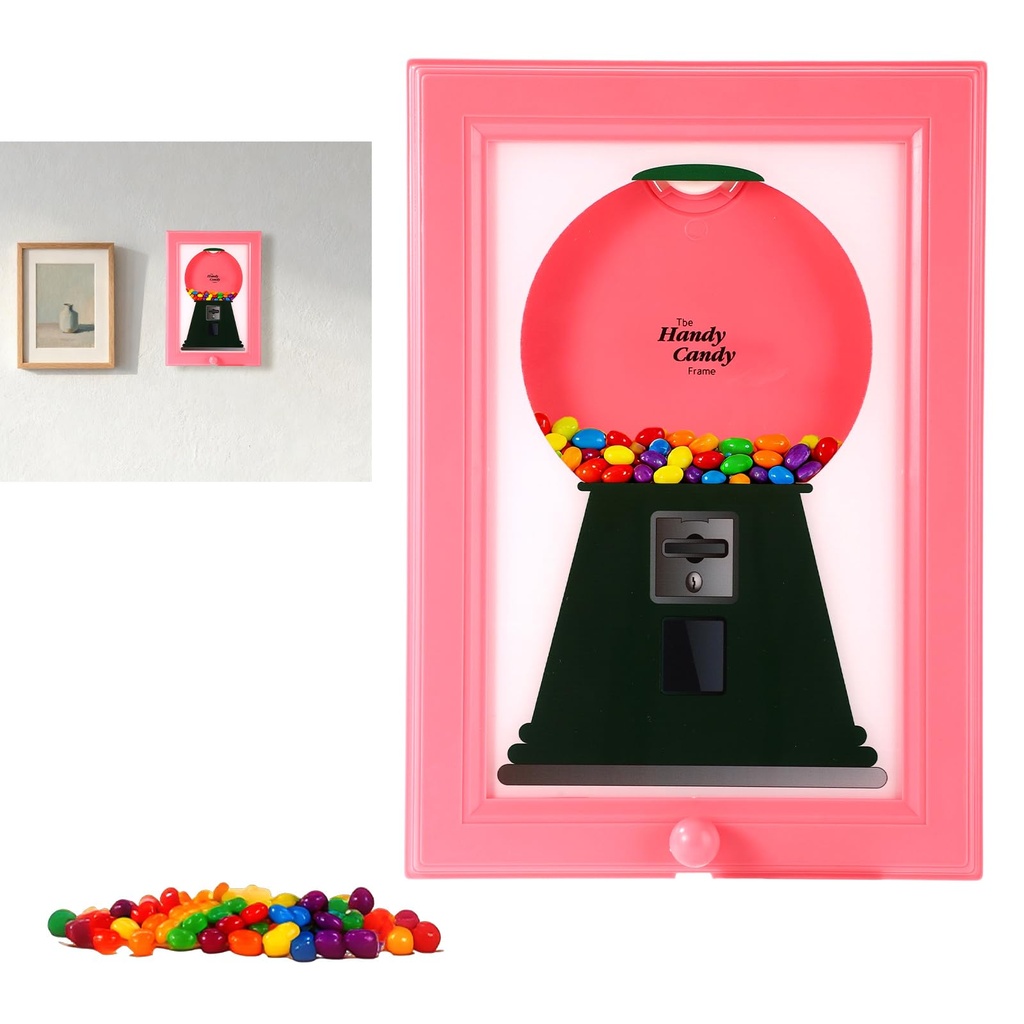 Sinbana Candy Dispenser Picture Frame, Wall Mounted Gumball Machine Picture Hanging Nut Tre